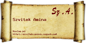 Szvitek Amina névjegykártya